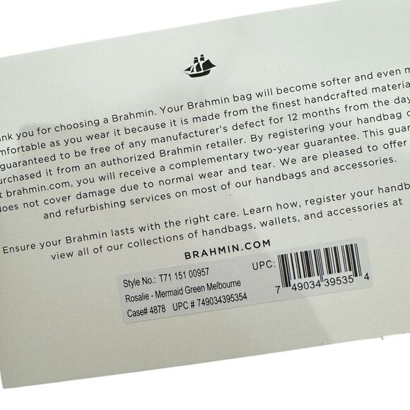 NWT BRAHMIN Rosalie Crossbody Shoulder bag in Mermaid Green Melbourne - Picture 14 of 14